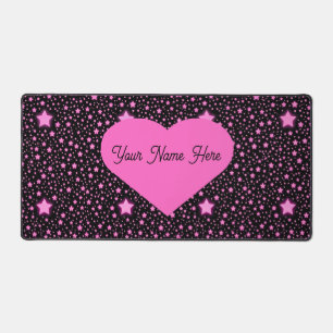 Tapis de bureau personnalisé Cœur Nuit Étoilée