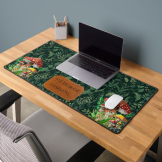 Tapis de bureau personnalisé Forêt de champignons