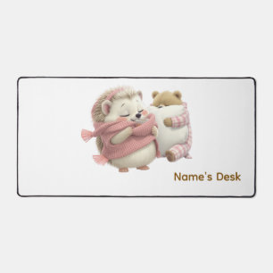 Tapis de bureau personnalisé Ourson Hérisson Cosy