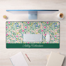 Tapis de bureau personnalisé pour jardin floral