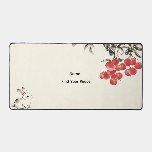 Tapis de bureau personnalisé simple moderne lapin  (Recto)