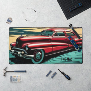 Tapis de bureau personnalisé. Voiture Vintage clas