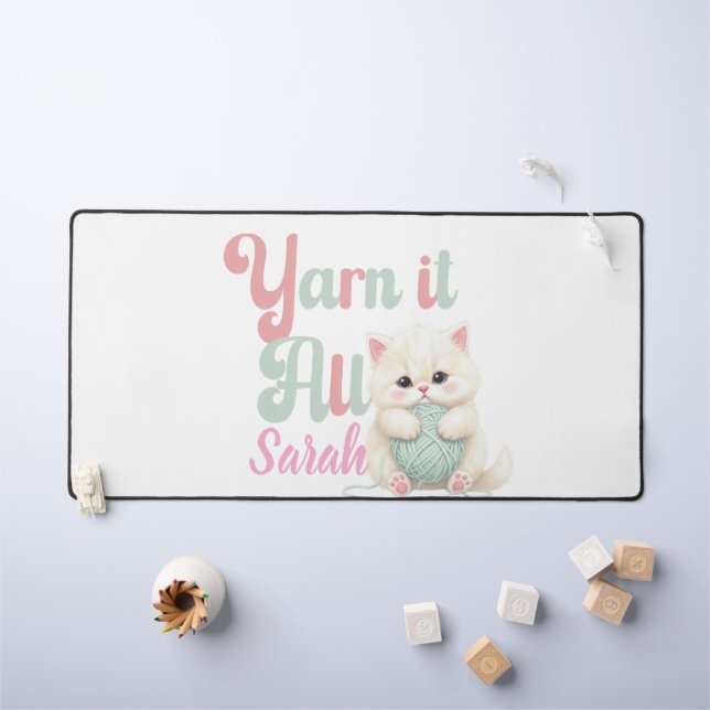 Tapis de bureau personnalisé Yarn it All (Tableau pour enfants)