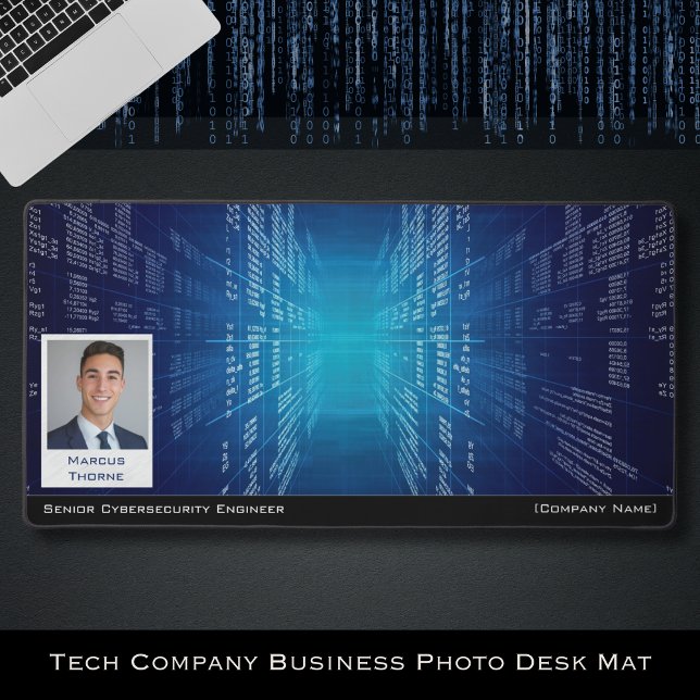 Tapis de Bureau Photo Entreprise Bleu Technologie  (High-level tech requires high-level accessories)