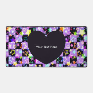 Tapis de bureau photo personnalisé Cœur Noir