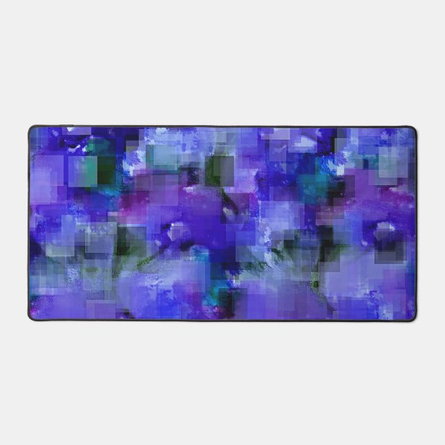 Tapis de bureau pixelisé bleu et violet (Recto)