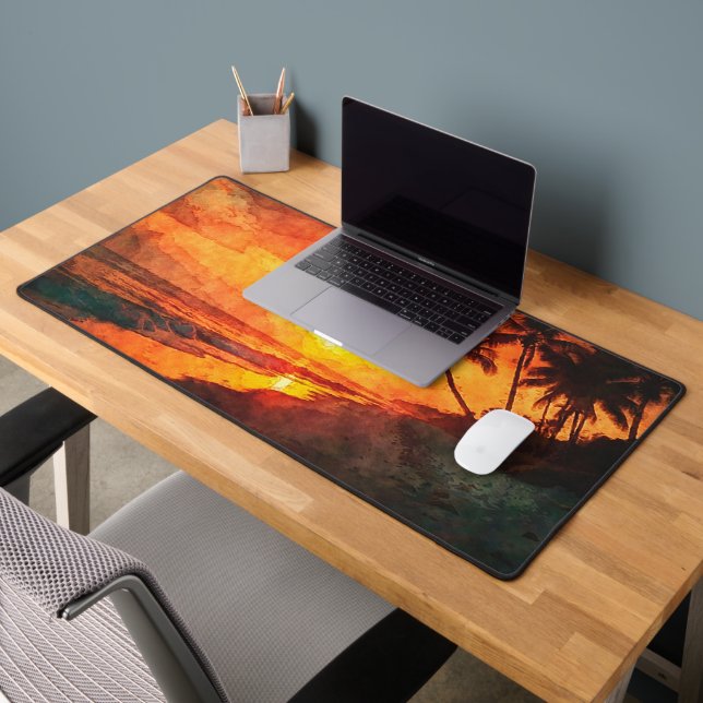 Tapis de bureau Plage au coucher du soleil avec un (Bureau 2)