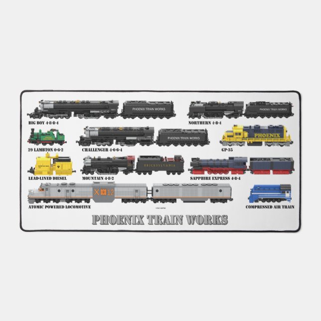 Tapis de bureau pour collection de trains PTW (Recto)