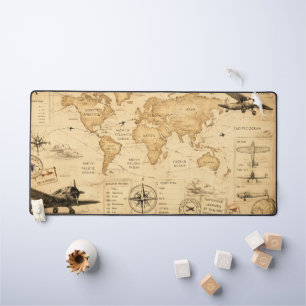 Tapis de bureau pour pilote d'aventure carte d'avi