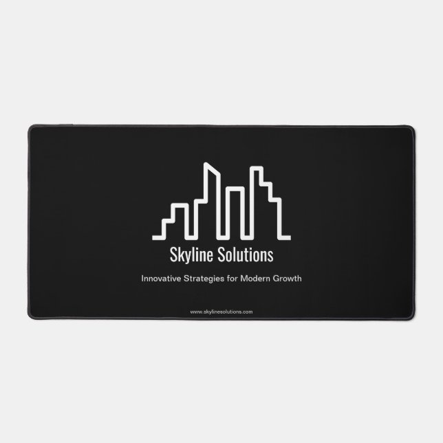 Tapis de bureau professionnel noir et blanc marqué (Recto)
