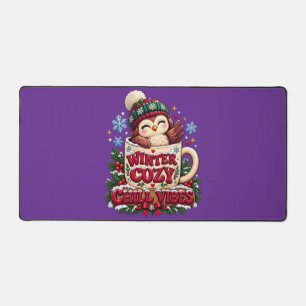 Tapis de bureau rétro chouette hiver Cozy
