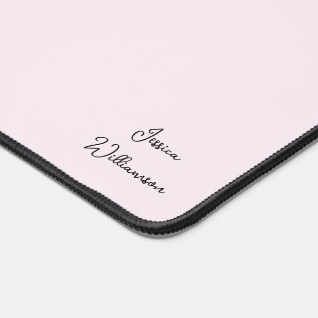 Tapis de bureau rose personnalisé avec nom personn (Coin)