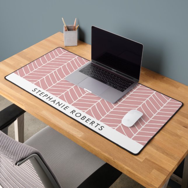 Tapis de bureau rose rétro personnalisé (Bureau 2)