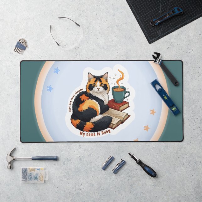 Tapis de bureau sarcelle grande taille personnalis (Poste de travail)
