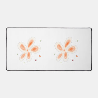Tapis de bureau simple en art de fleur orange – Fl