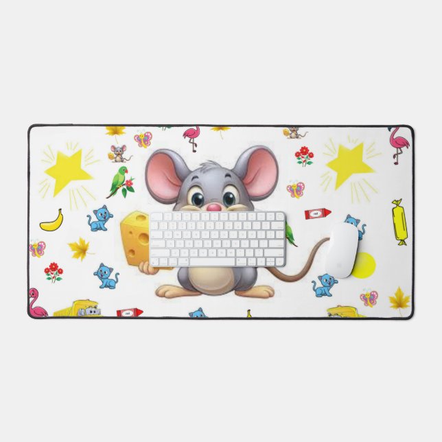 Tapis de bureau Souris Fromage Chat Camions (Clavier et souris)