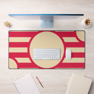 Tapis de bureau Sunburst Rouge carmin et beige – P