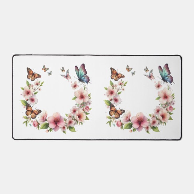 Tapis de bureau - Tapis de bureau floral de printe (Recto)