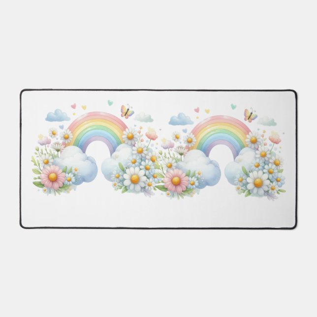 Tapis de bureau - Tapis de bureau floral de printe (Recto)
