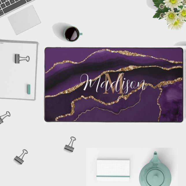 Tapis de bureau tendance fille violet agate or pai (Créateur téléchargé)