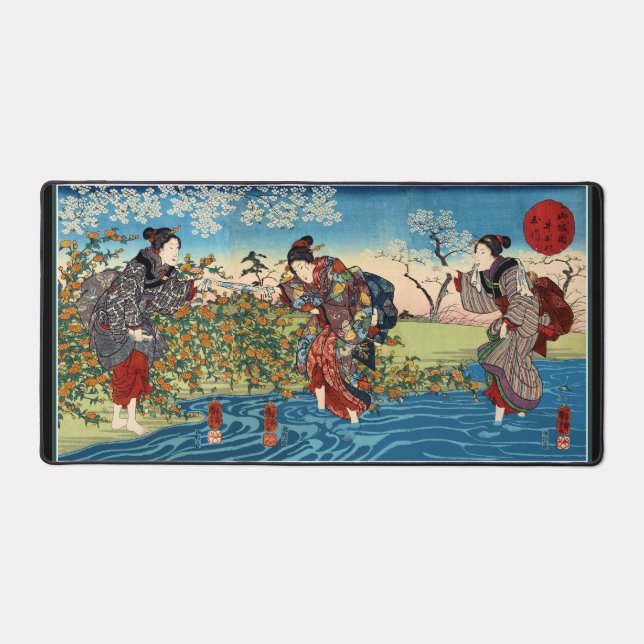 Tapis de bureau Trois dames japonaises traversant  (Recto)