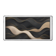 Tapis de bureau vague abstrait en or noir de luxe