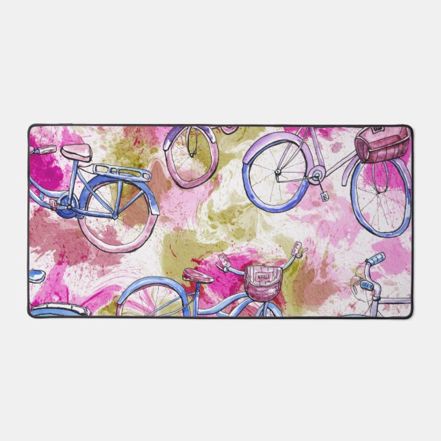 Tapis de bureau vélo rose  (Recto)