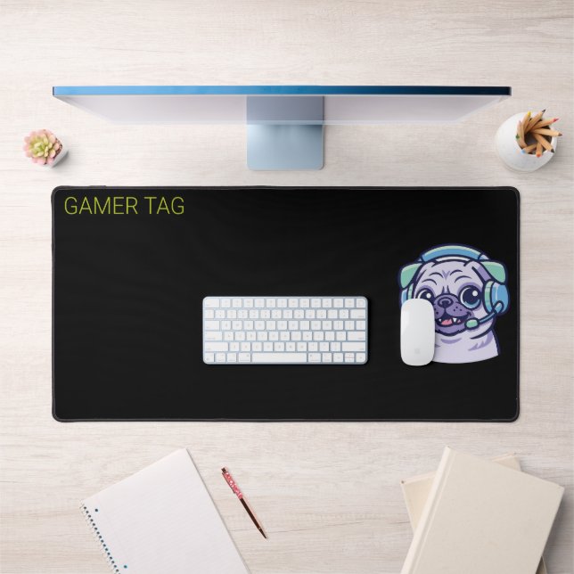 Tapis de bureau vert acide noir personnalisé Gamer (Bureau 1)