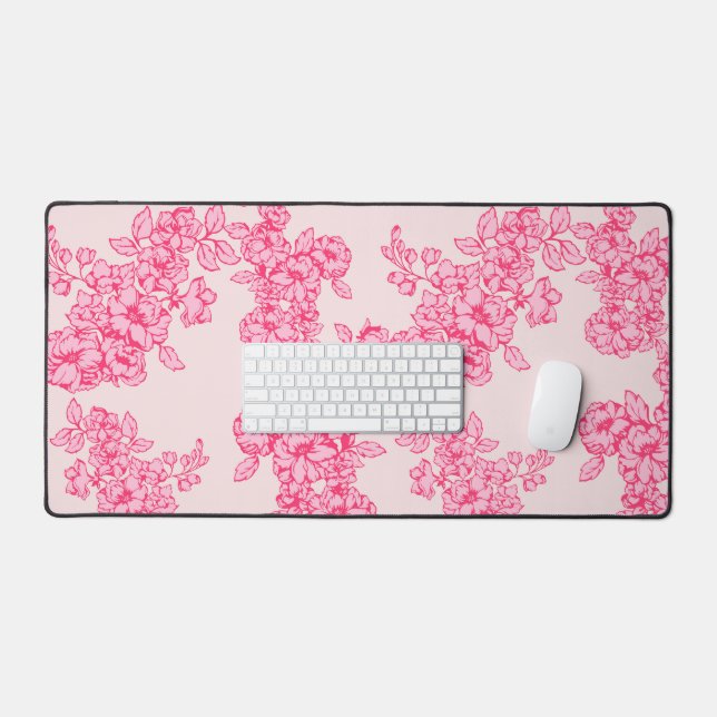 Tapis de bureau vintage et fleuri chic (Clavier et souris)