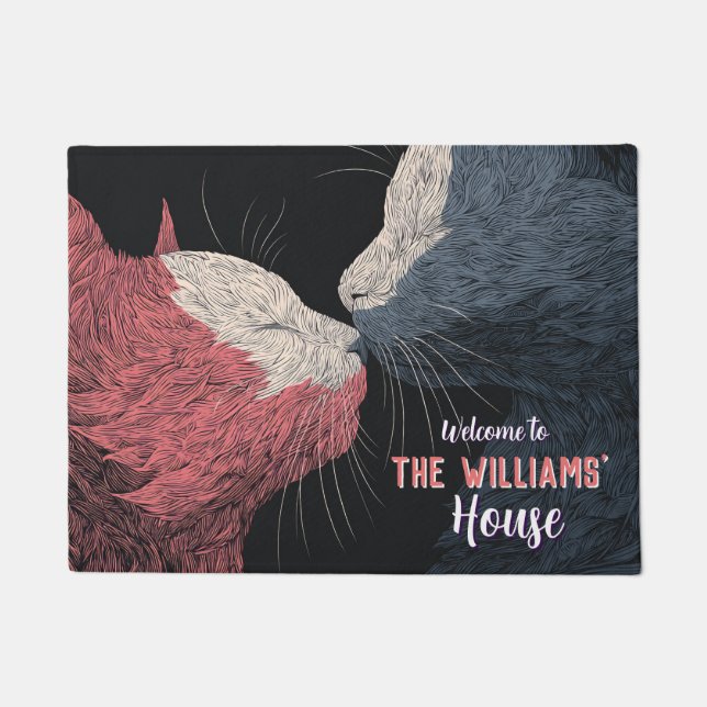 Tapis de chat Minimal Meow pour l'extérieur  (Devant)