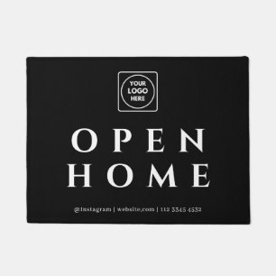 Tapis de courtier immobilier noir personnalisé    
