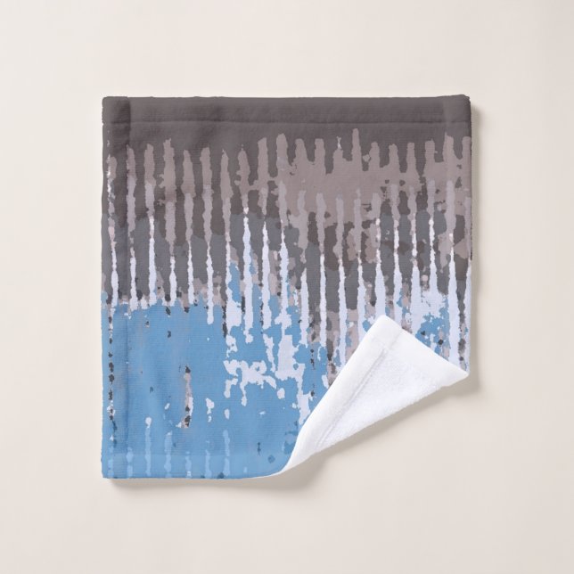 Tapis de design bleu Patiné/Brown (Gant de toilette)