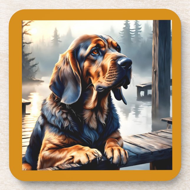 Tapis de dessous de verre pour chien Bloodhound (Devant)