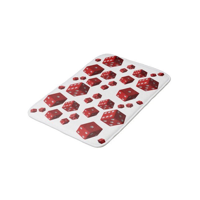 Tapis de douche rouge dés pour lui salle de bain (Angle)