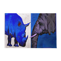 Tapis de Feng Shui Blue Rhino et Éléphant