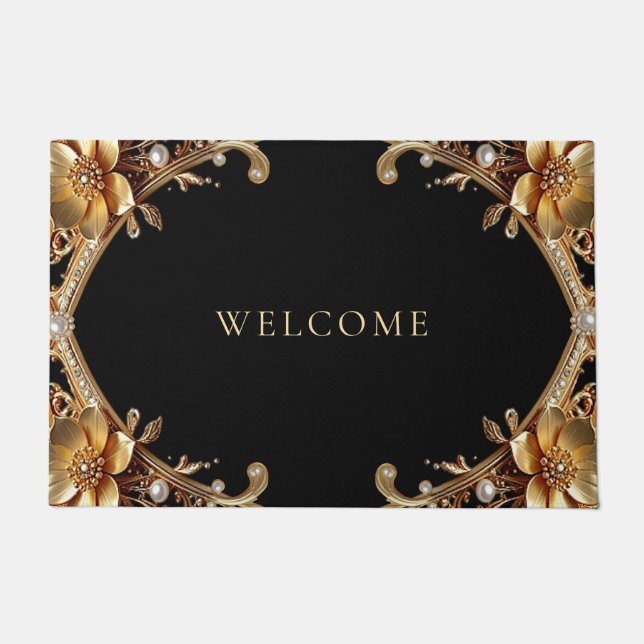 Tapis de fleurs décoratives en or (Devant)