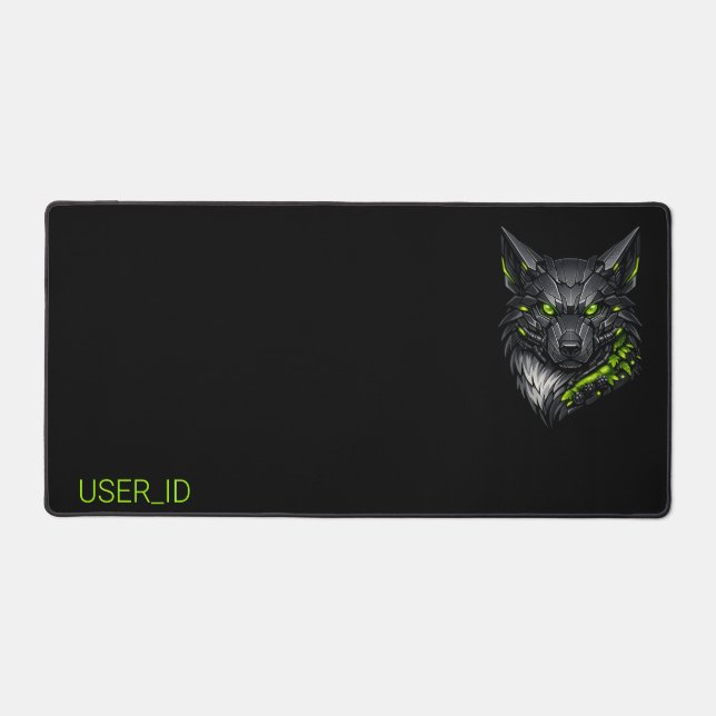 Tapis de jeu grand format Cyberpunk Mecha Wolf ID  (Recto)