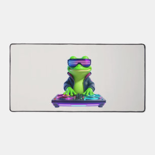 Tapis de jeu pour bureau en forme de grenouille DJ
