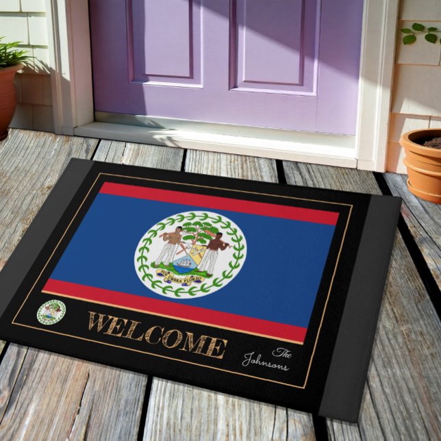 Tapis de maison de Belize, Drapeau de Belizé sport (Créateur téléchargé)
