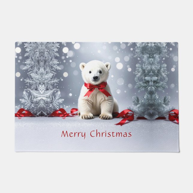 Tapis de Noël à l'ours polaire pour les Fêtes (Devant)
