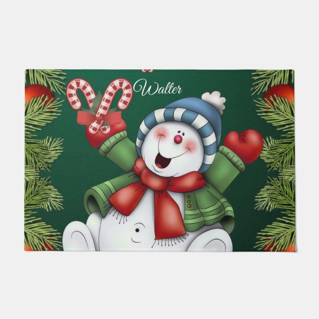 Tapis de Noël, Bonhomme de neige (Devant)