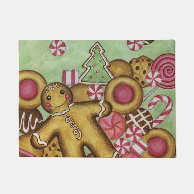 Tapis de Noël Cadeau Biscuits (Devant)