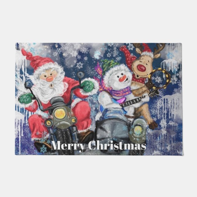 Tapis de Noël Drôle Joyeux Meilleurs Amis (Devant)