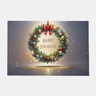 Tapis de Noël festif Couronne de Noël Tapis de por