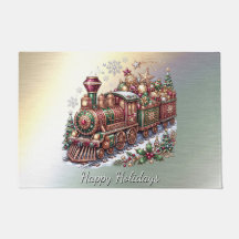 Tapis de Noël festif de train de vacances