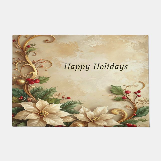 Tapis de Noël floral de fête (Devant)