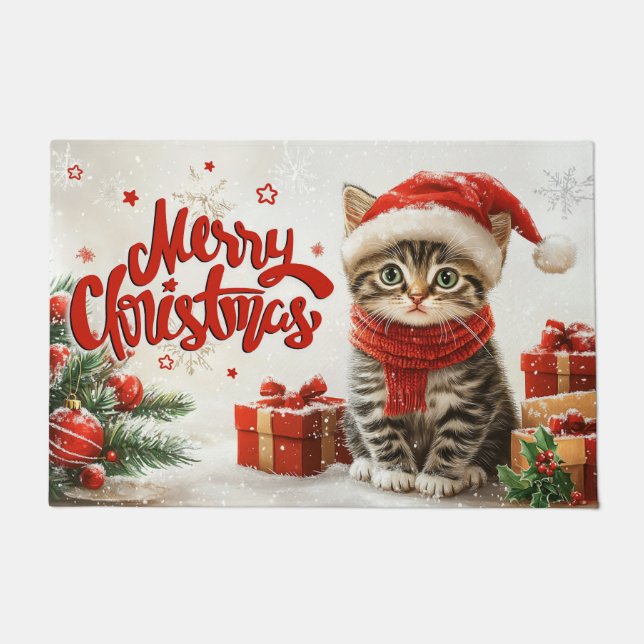 Tapis de Noël Joyeuses Fêtes – Bienvenue Festive (Devant)