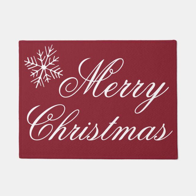Tapis de Noël rouge Tapis de sol Tapis de bienvenu (Devant)