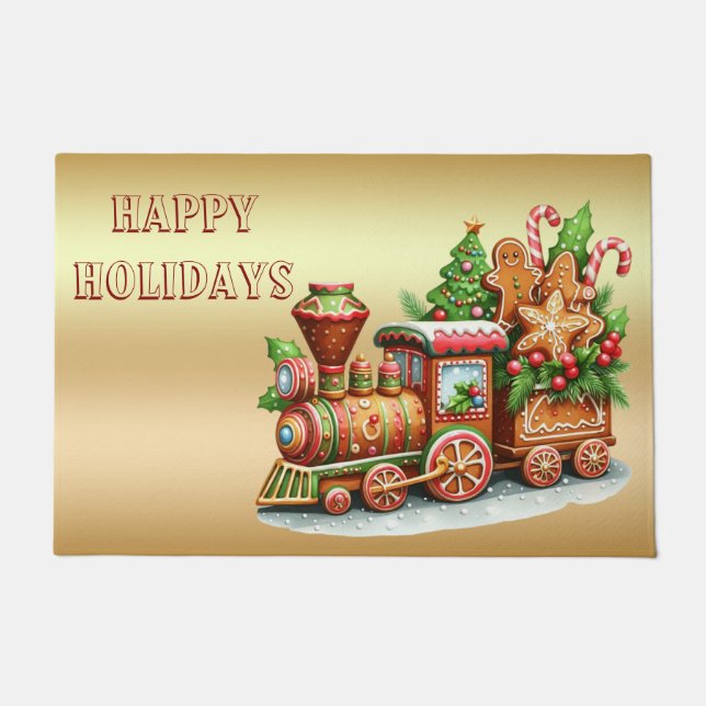 Tapis de Noël Train en Pain d'Épice (Devant)