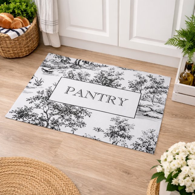 Tapis de pantry toile noir et blanc (Créateur téléchargé)